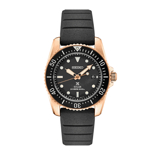 Seiko Prospex solar búvár fekete szilikonszíjas óra  SNE586P1