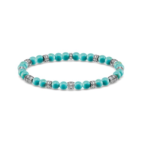 Thomas Sabo Türkiz és ezüst gumis karkötő 