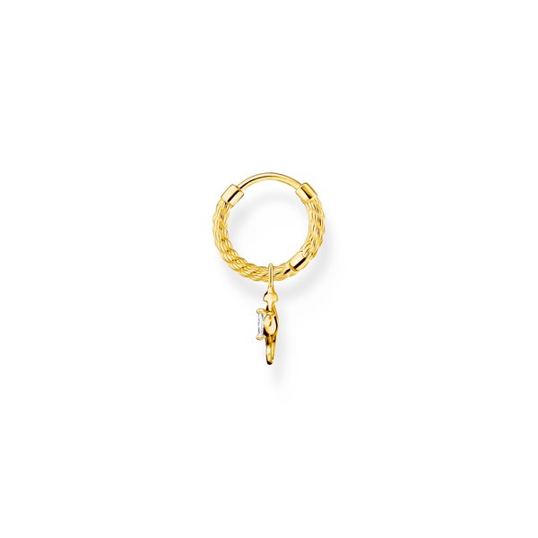 Thomas Sabo Fél pár aranyozott ezüst csavart karika fülbevaló csikóhallal CR698-414-14