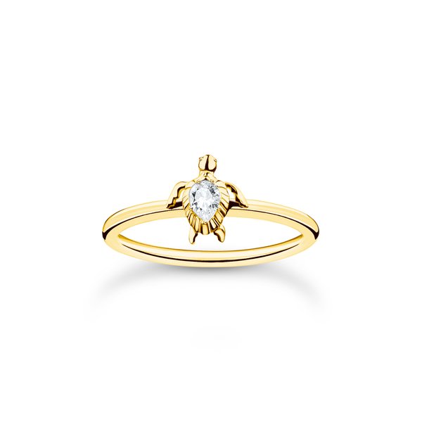 Thomas Sabo Aranyozott ezüst gyűrű teknőssel 