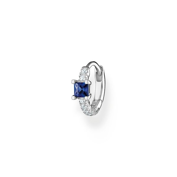 Thomas Sabo Fél pár ezüst karika fülbevaló fehés és kék kővel CR691-166-7