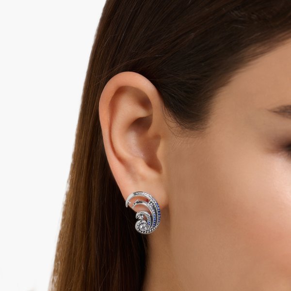 Thomas Sabo Kék hullám kapcsos ezüst fülbevaló H2225-644-1