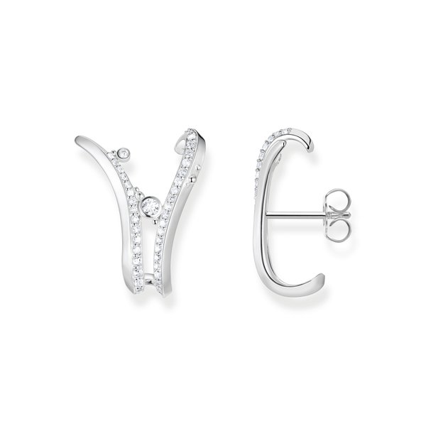 Thomas Sabo Fehér hullám ezüst fülbevaló cirkóniával H2229-051-14