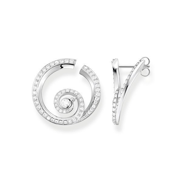 Thomas Sabo Kerek fehér hullám ezüst fülbevaló cirkóniával H2227-051-14