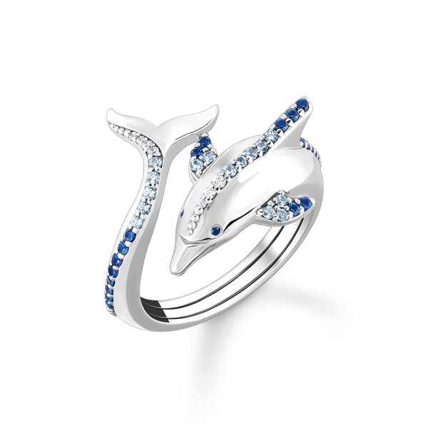 Thomas Sabo Kék köves delfin ezüst gyűrű 