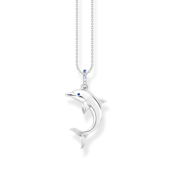 Thomas Sabo Kék köves delfin ezüst nyaklánc KE2144-644-1-L45