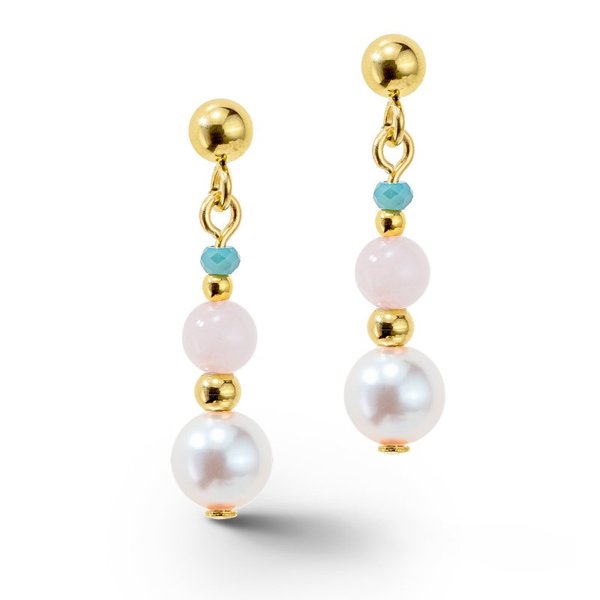 Coeur de Lion Kristály gyöngyház arany színű fülbevaló 6025/21-1522