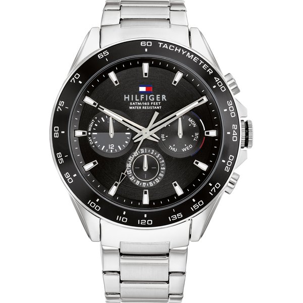 Tommy Hilfiger Owen ezüst színű fekete számlapos férfi óra 1791967