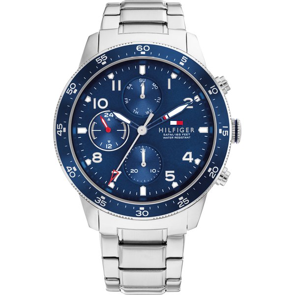 Tommy Hilfiger Jimmy ezüst színű kék számlapos férfi óra 1791949