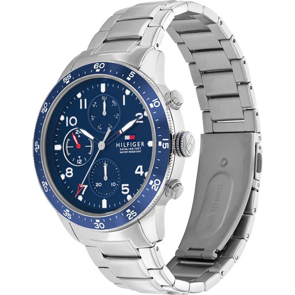 Tommy Hilfiger Jimmy ezüst színű kék számlapos férfi óra 1791949