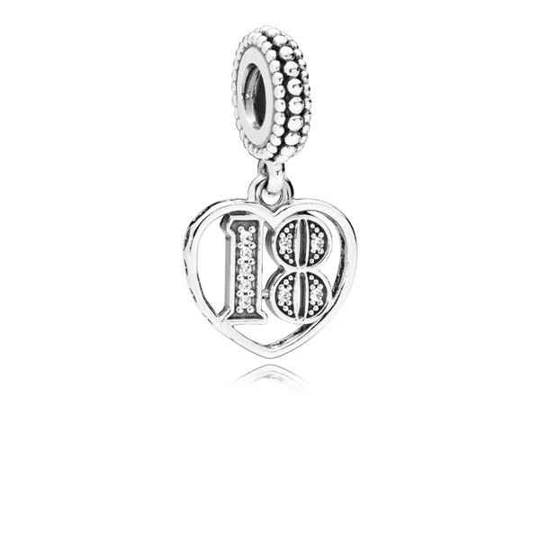 Pandora ékszer 18 születésnap függő ezüst charm 797262CZ