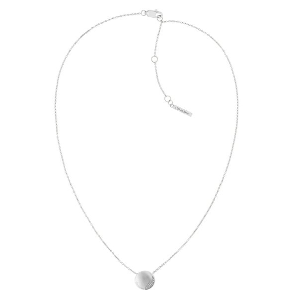 Calvin Klein Ezüst színű nyaklánc kör alakú kis medállal cirkóniával 35000143