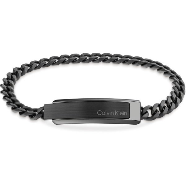 Calvin Klein Fekete acél férfi mágneskapcsos karkötő CK logóval 35000049