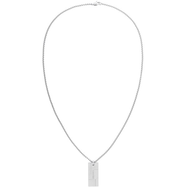 Calvin Klein Ezüst színű férfi nyaklánc CK logós medállal 35000058