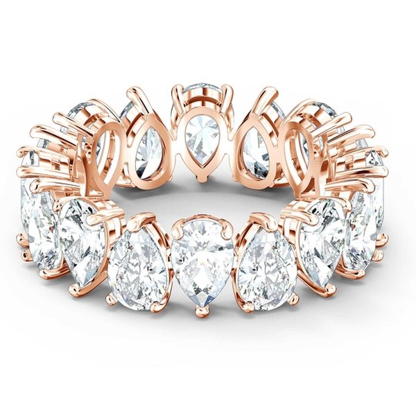 Swarovski Vittore rozé gyűrű csepp alakú kristályokkal 