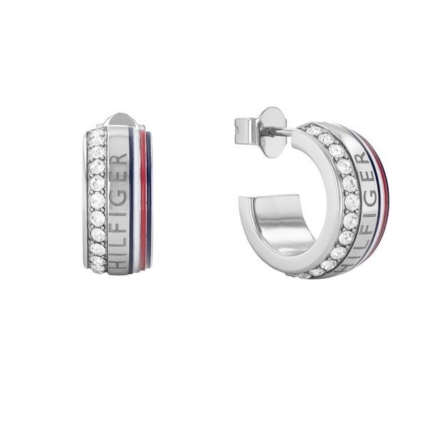 Tommy Hilfiger Ezüst színű karkika fülbevaló kövekkel 2780623