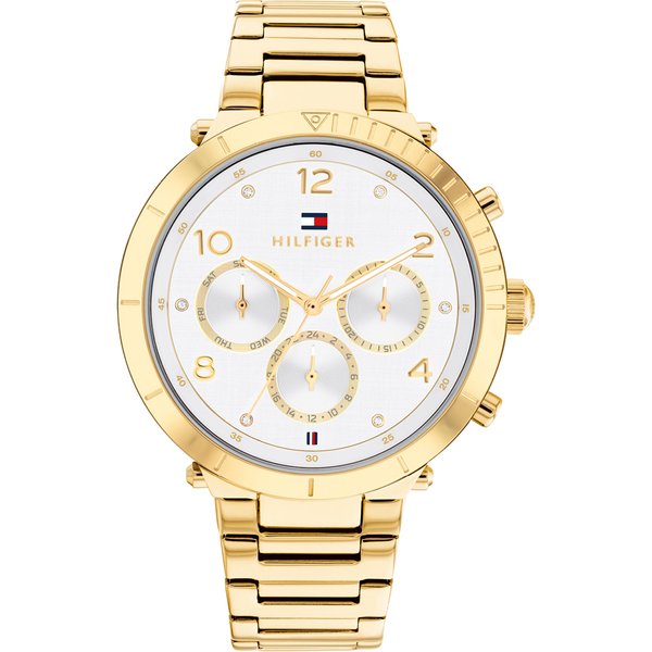Tommy Hilfiger Emery arany színű női óra fehér számlappal 1782490