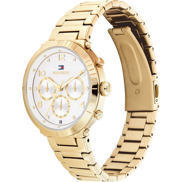 Tommy Hilfiger Emery arany színű női óra fehér számlappal 1782490