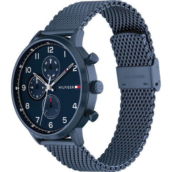 Tommy Hilfiger Leonard kék mesh szíjas férfi óra 1791990