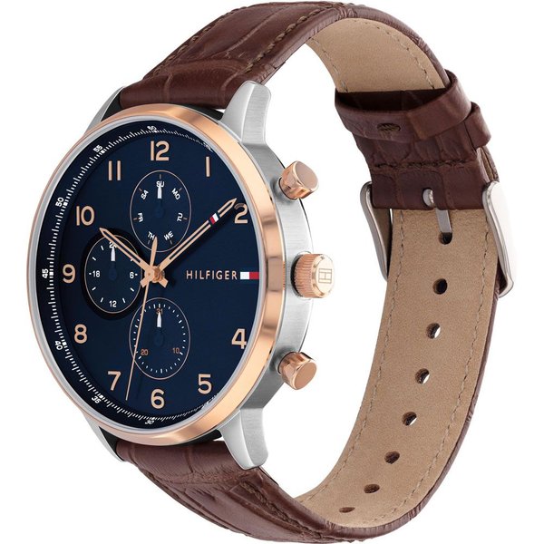 Tommy Hilfiger Leonard barna bőr szíjas férfi óra 1791987
