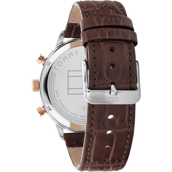 Tommy Hilfiger Leonard barna bőr szíjas férfi óra 1791987