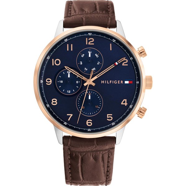 Tommy Hilfiger Leonard barna bőr szíjas férfi óra 1791987