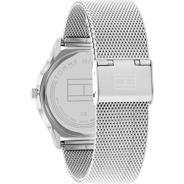 Tommy Hilfiger Adrian ezüst színű mesh szíjas férfi óra 1710468