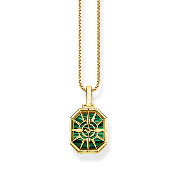Thomas Sabo Aranyozott ezüst iránytű medál zöld lappal PE911-140-6