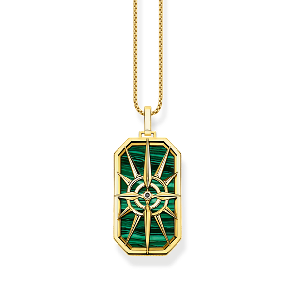 Thomas Sabo Nagy aranyozott ezüst iránytű medál zöld lappal PE869-140-6