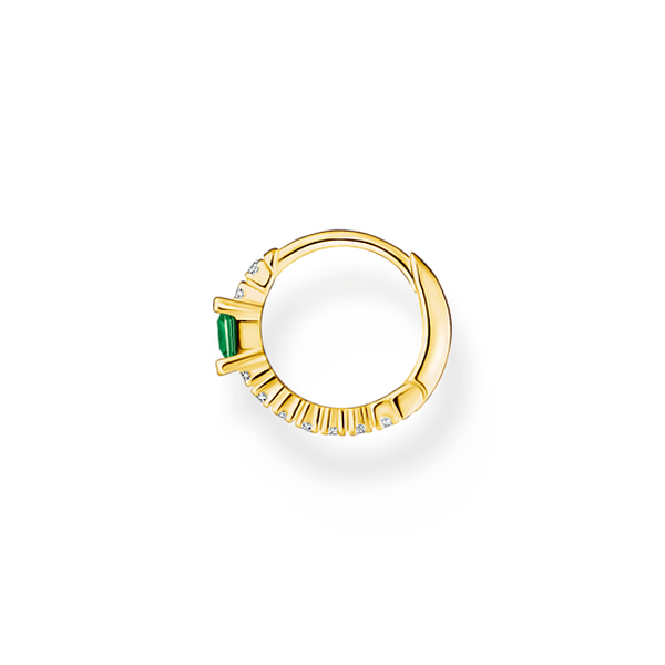 Thomas Sabo Fél pár aranyozott ezüst fülbevaló zöld kővel CR691-971-7