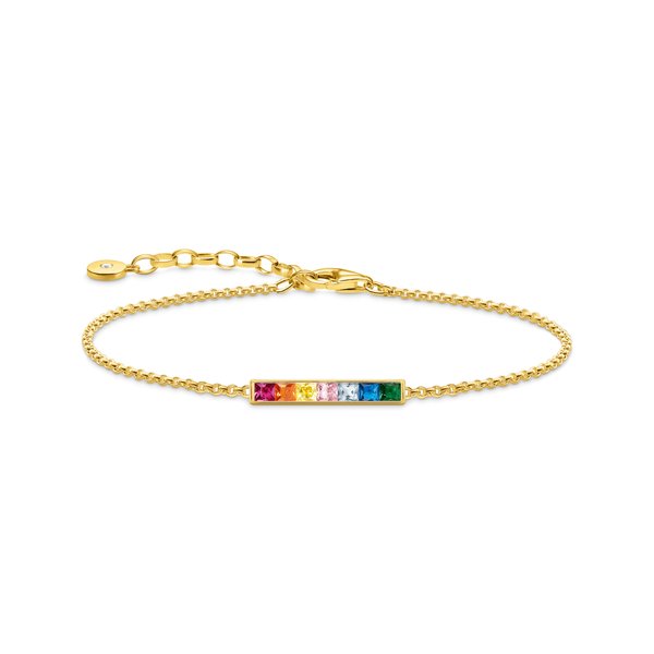 Thomas Sabo Csiszolt köves aranyozott ezüst karkötő A2068-996-7-L19V