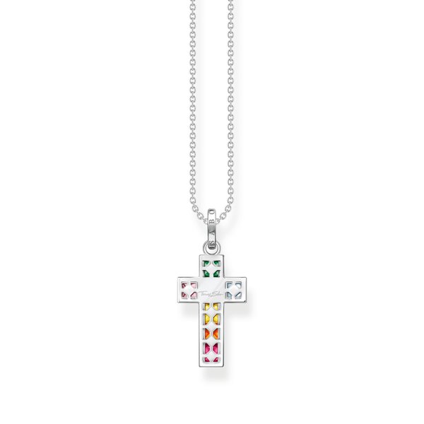 Thomas Sabo Ezüst nyaklánc színes köves kereszt medállal KE2166-477-7-L45V