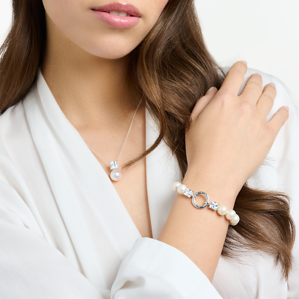Thomas Sabo Gyöngyök és cirkónia ezüst karkötő 