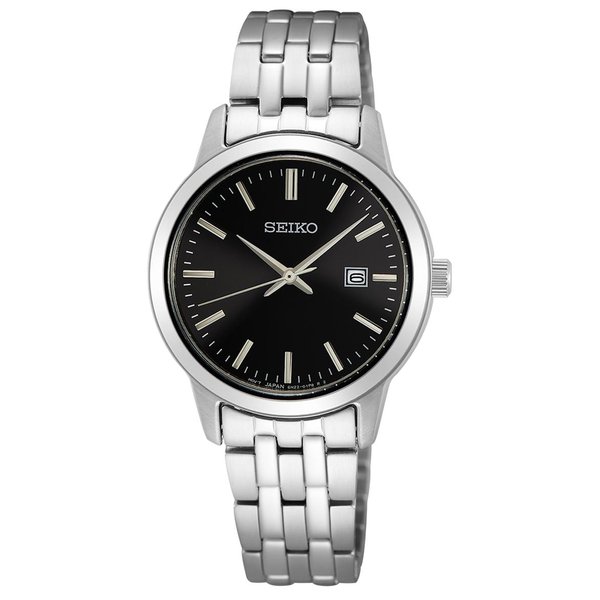 Seiko Classic fémcsatos fekete számlapos női karóra SUR409P1