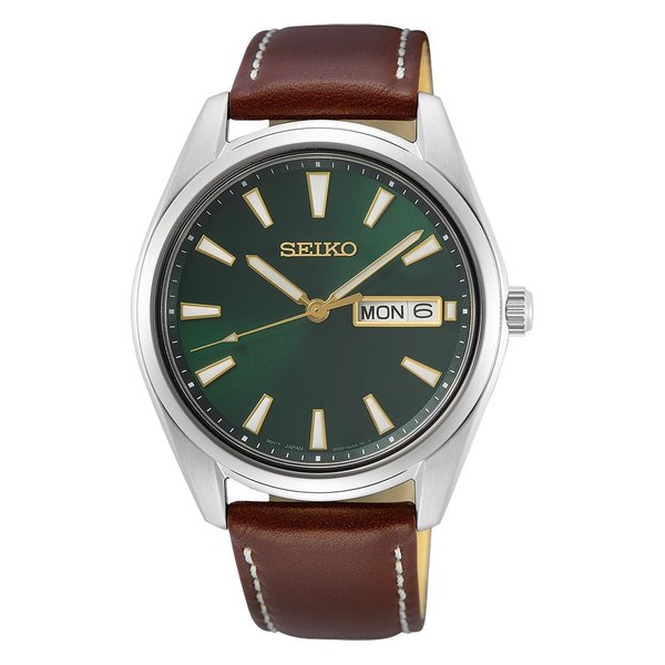 Seiko Classic zöld számlapos bőrszíjas férfi karóra SUR449P1