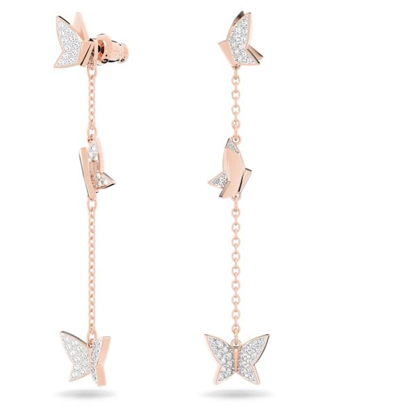 Swarovski Lilia rozé függő pillangós fülbavaló 5636426