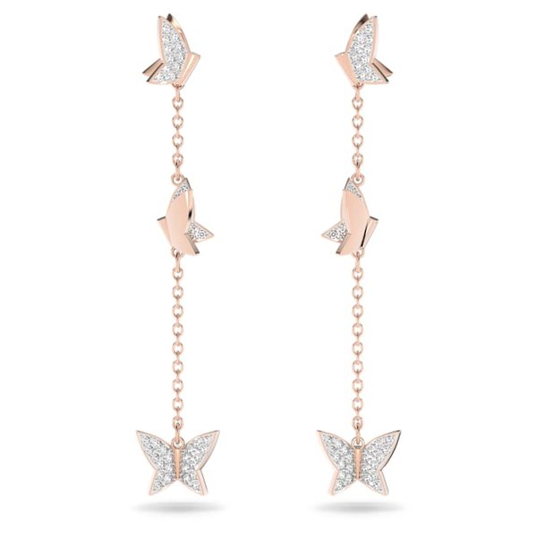 Swarovski Lilia rozé függő pillangós fülbavaló 5636426