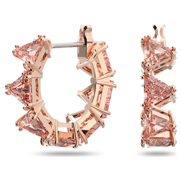 Swarovski Ortyx kis rozé karika fülbevaló háromszög rózsaszín kristályokkal 5614930