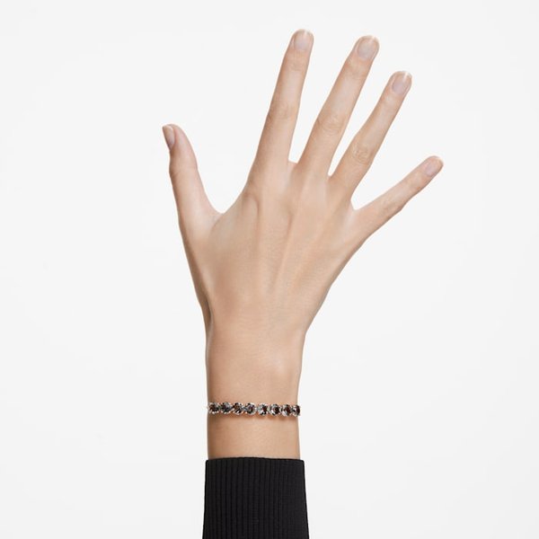 Swarovski Exalta rozé állítható karkötő fekete kristállyal 5643749