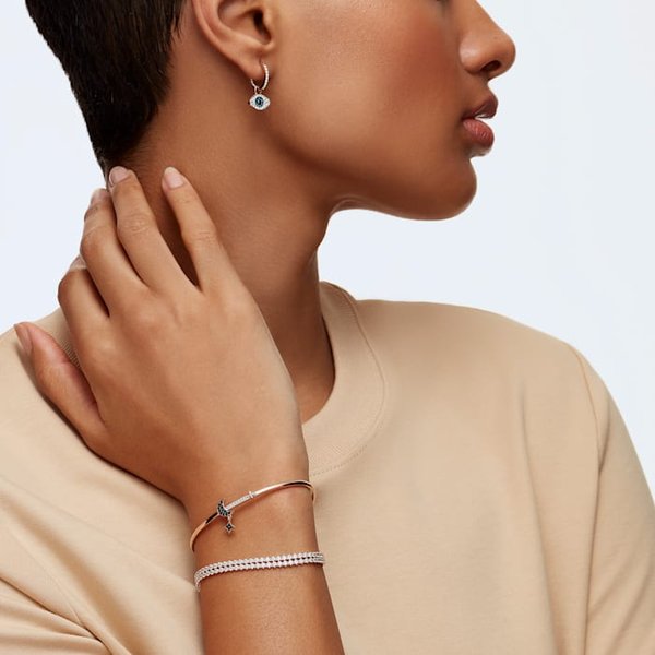 Swarovski Nazar szeme rozé függő fülbevaló kristályokkal 5425857