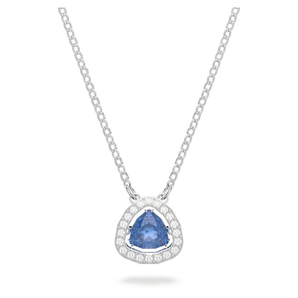 Swarovski Millenia ezüst színű nyaklánc háromszög alakú kék kristállyal 5640290