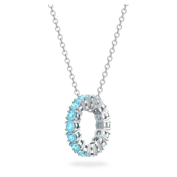 Swarovski Exalta ezüst színű nyaklánc kék kristályokkal 5643754