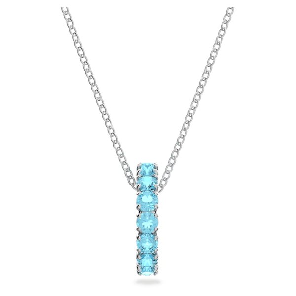 Swarovski Exalta ezüst színű nyaklánc kék kristályokkal 5643754