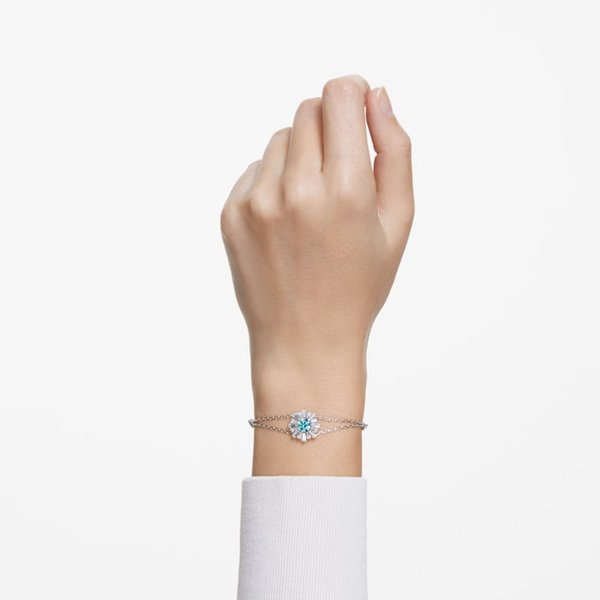 Swarovski Sunshine ezüst színű karkötő zöld kristállyal 5642960