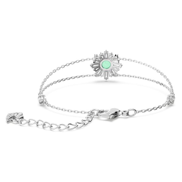 Swarovski Sunshine ezüst színű karkötő zöld kristállyal 5642960