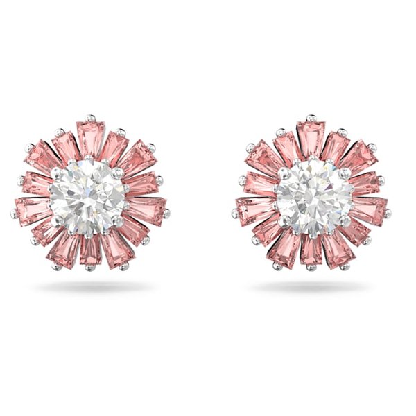 Swarovski Sunshine ezüst színű fülbevaló rózsaszín kristállyal 5642962