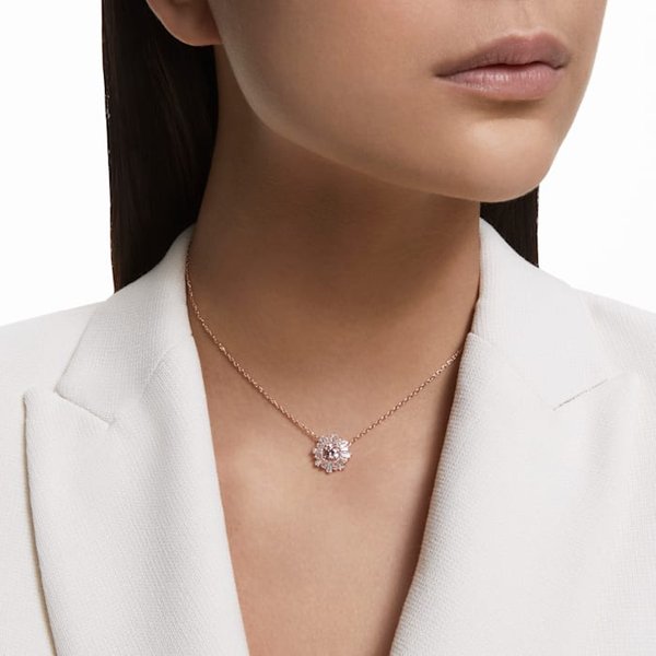 Swarovski Sunshine rozé nyaklánc rózsaszín és fehér kristályokkal 5642961