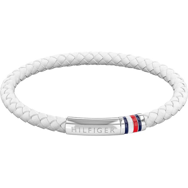 Tommy Hilfiger Fehér fonott bőr karkötő mágneskaopccsal 2790405