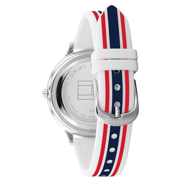 Tommy Hilfiger Samantha ezüst számlapos fehér szilikon szíjas női óra 1782498