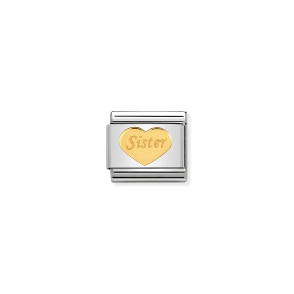Nomination Arany nővér szív charm 030162-36